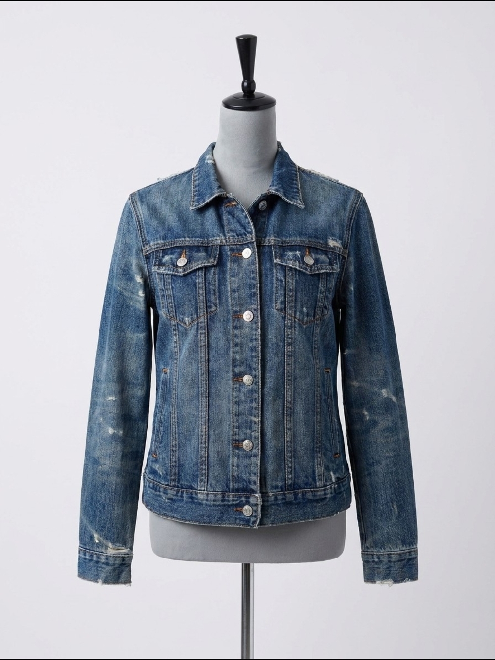 J. Crew Light Wash Distressed Denim Jacket